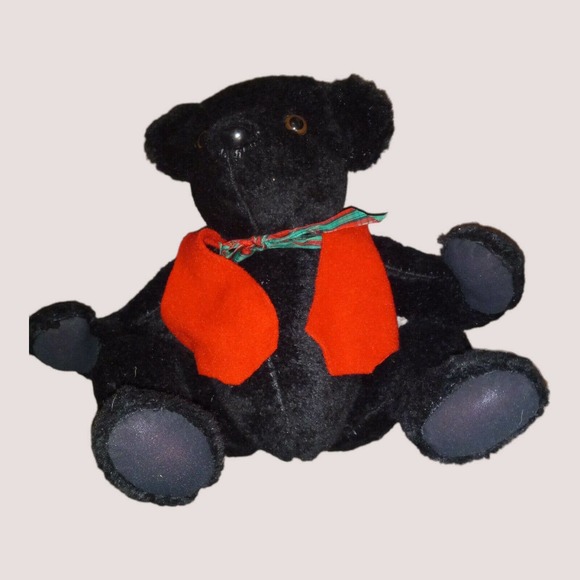 Hand made 18” Teddy Bear Fully Jointed Black Mohair Vintage Custom OOAK - Picture 10 of 11